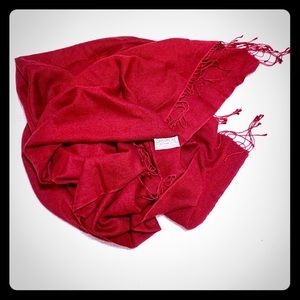 red cashmere and silk pashmina